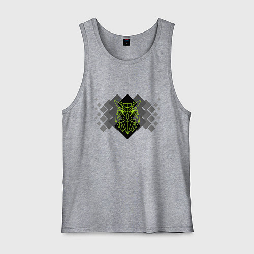 Мужская майка Сова мозаика геометрия / Меланж – фото 1