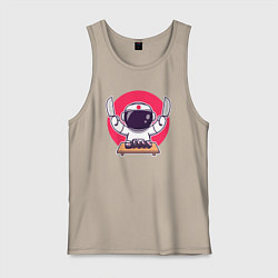 Майка мужская хлопок Космонавт сушист, цвет: миндальный