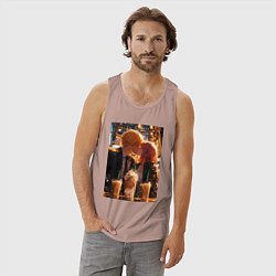 Майка мужская хлопок Человек-бензопила Дэндзи Макима, цвет: пыльно-розовый — фото 2