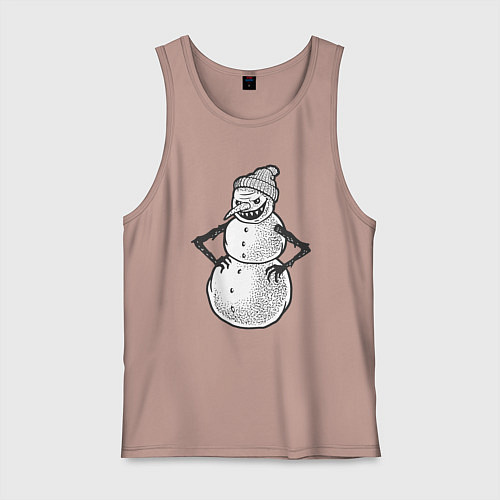 Мужская майка Злобный снеговик / Пыльно-розовый – фото 1