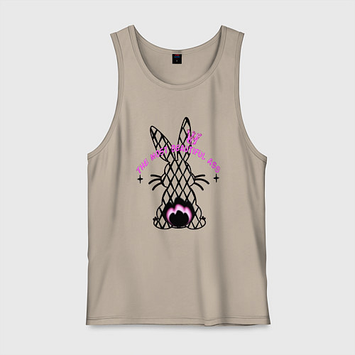 Мужская майка Заяц - самая красивая попа / Миндальный – фото 1