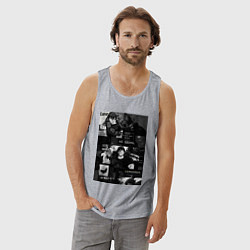 Майка мужская хлопок Магическая битва Тодзи Фусигуро коллаж, цвет: меланж — фото 2