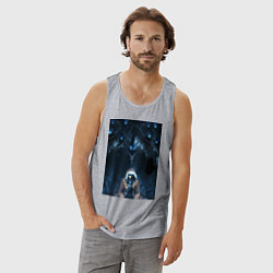 Майка мужская хлопок Поднятие уровня в одиночку Джину Сон тень, цвет: меланж — фото 2