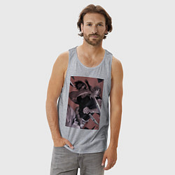 Майка мужская хлопок Магическая битва Тодзи Фусигуро с ножами, цвет: меланж — фото 2