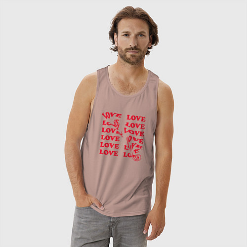 Мужская майка Love эффект размытия / Пыльно-розовый – фото 3
