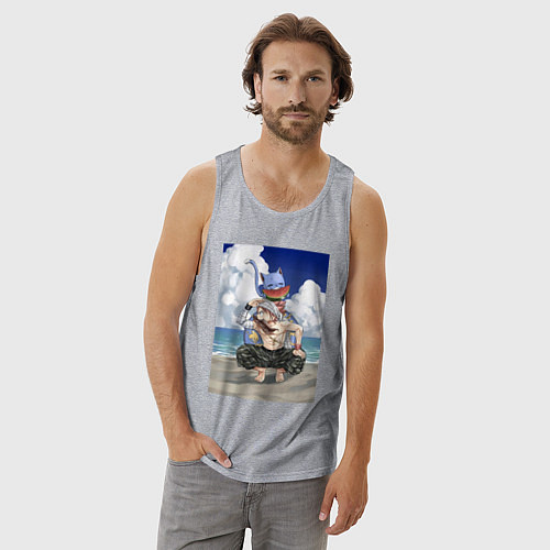 Мужская майка Хвост Феи Хэппи Нацу Драгнил / Меланж – фото 3