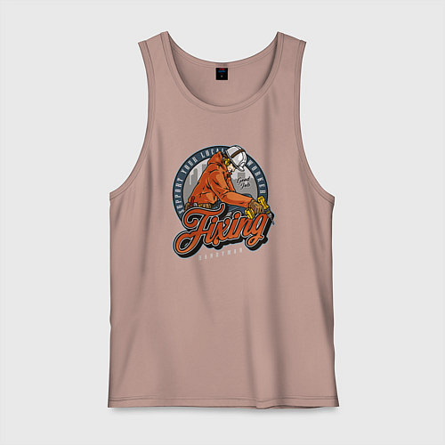 Мужская майка Поддержите своего местного работника, мастера на в / Пыльно-розовый – фото 1