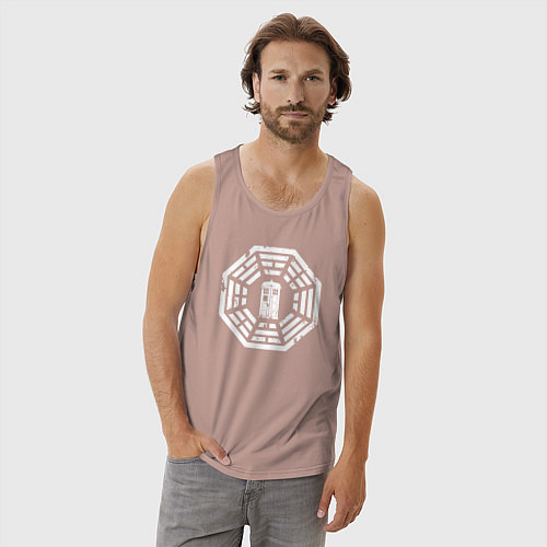 Мужская майка Тардис дхарма / Пыльно-розовый – фото 3