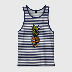 Майка мужская хлопок Ананасовая голова, цвет: синяя тельняшка
