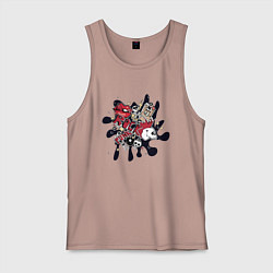 Майка мужская хлопок Панк рок черепа, цвет: пыльно-розовый