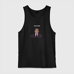 Майка мужская хлопок I am dead inside Michael Scott - the office, цвет: черный