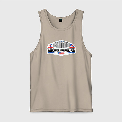 Мужская майка Добро пожаловать в Хьюстон / Миндальный – фото 1