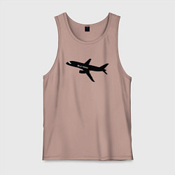 Майка мужская хлопок Superjet-100 черный, цвет: пыльно-розовый