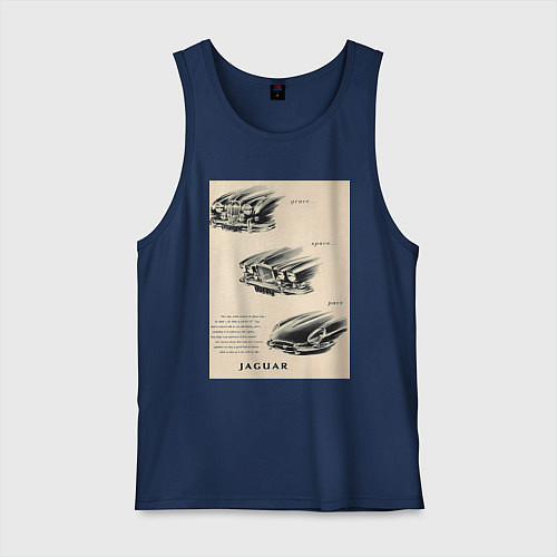 Мужская майка Автомобиль Jaguar / Тёмно-синий – фото 1