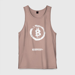 Майка мужская хлопок Биткоин белый - криптовалюта, цвет: пыльно-розовый