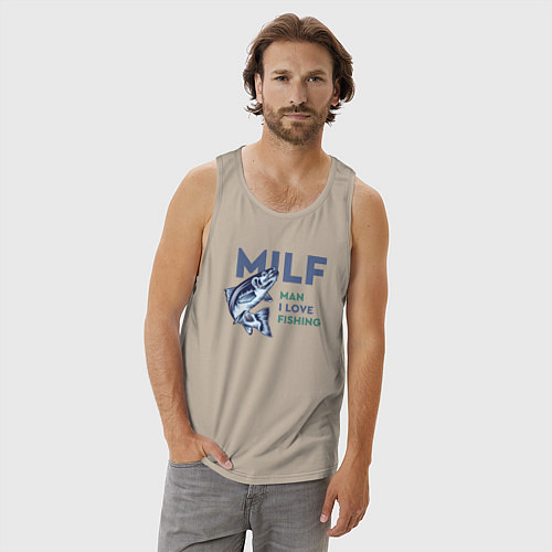 Мужская майка Milf милфа / Миндальный – фото 3
