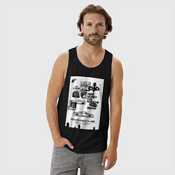 Майка мужская хлопок Porsche автомобиль, цвет: черный — фото 2