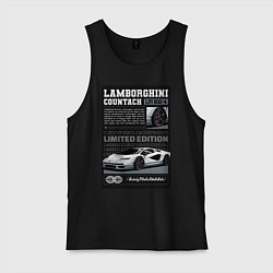 Майка мужская хлопок Lamborghini countach, цвет: черный