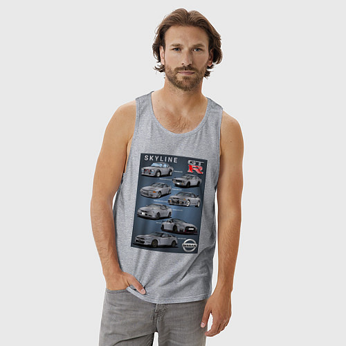 Мужская майка Skyline GTR / Меланж – фото 3