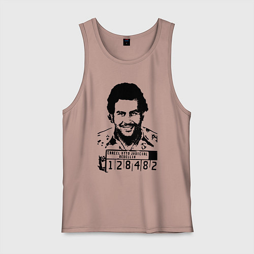 Мужская майка Pablo escobar in the jail / Пыльно-розовый – фото 1