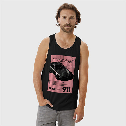 Мужская майка Porsche 911 авто / Черный – фото 3