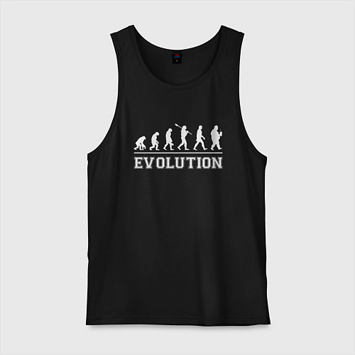 Мужская майка Эволюция скуфа / Черный – фото 1