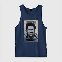 Майка мужская хлопок Escobar draw portrait, цвет: тёмно-синий