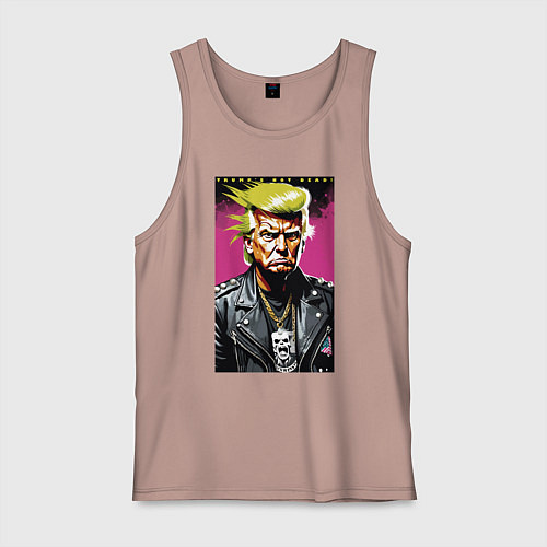 Мужская майка Trumps not dead - motto / Пыльно-розовый – фото 1