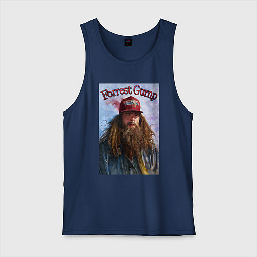 Мужская майка Форест Гамп - Том Хэнкс / Тёмно-синий – фото 1