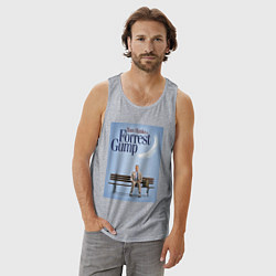 Майка мужская хлопок Forrest Gump - Tom is on the bench, цвет: меланж — фото 2