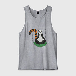 Майка мужская хлопок Узбагойся лемур мадагаскарский и надпись, цвет: меланж