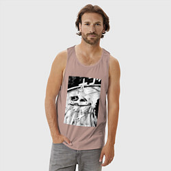 Майка мужская хлопок Mazda RX-7 гоночный стиль, цвет: пыльно-розовый — фото 2