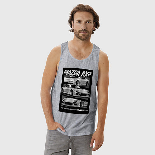Мужская майка Mazda rx-7 JDM авто / Меланж – фото 3
