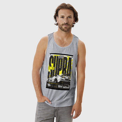 Мужская майка Toyota Supra авто / Меланж – фото 3