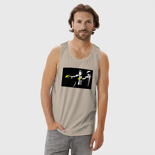 Мужская майка Бэнкси банановое чтиво / Миндальный – фото 3