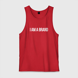 Майка мужская хлопок I am a brand, цвет: красный