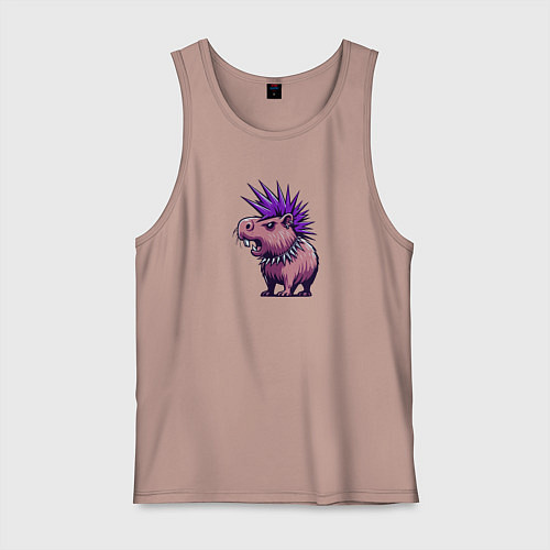 Мужская майка Суровая панк капибара / Пыльно-розовый – фото 1