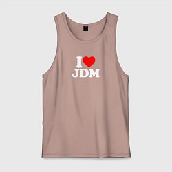 Майка мужская хлопок I love JDM, цвет: пыльно-розовый