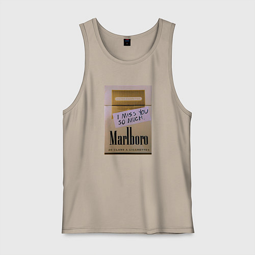 Мужская майка I miss you - Мальборо голд / Миндальный – фото 1