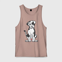 Майка мужская хлопок Милый дог, цвет: пыльно-розовый