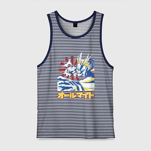 Мужская майка Моя геройская академия Всемогущий удар / Синяя тельняшка – фото 1