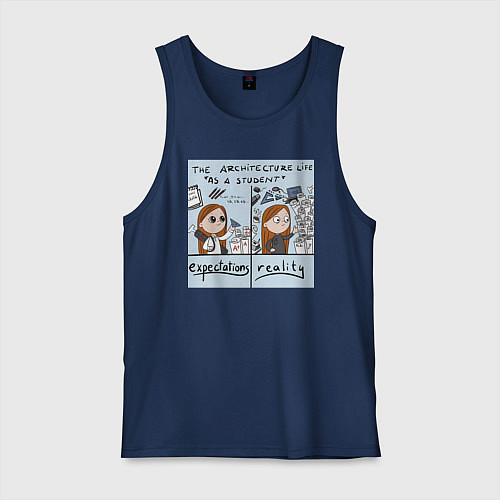 Мужская майка Учеба архитектора / Тёмно-синий – фото 1