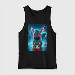 Мужская майка Cyber Pikachu in the neon metropolis - ai art