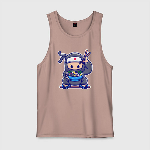 Мужская майка Ниндзя рамен / Пыльно-розовый – фото 1