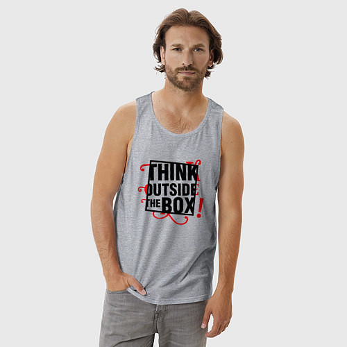 Мужская майка Мыслите нестандартно / Меланж – фото 3