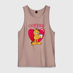 Мужская майка Coffee is love Гарфилд