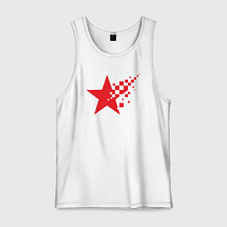 Майка мужская хлопок USSR pixel star, цвет: белый
