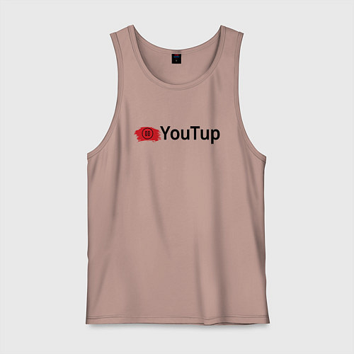 Мужская майка Youtup youtube / Пыльно-розовый – фото 1
