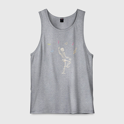 Мужская майка Скелет танцует / Меланж – фото 1