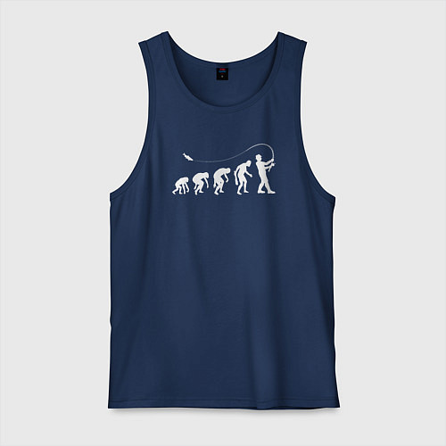 Мужская майка Эволюция рыбалки / Тёмно-синий – фото 1